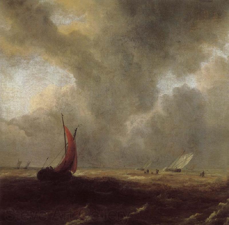 Jacob van Ruisdael Sailing Vessels in a Choppy sea